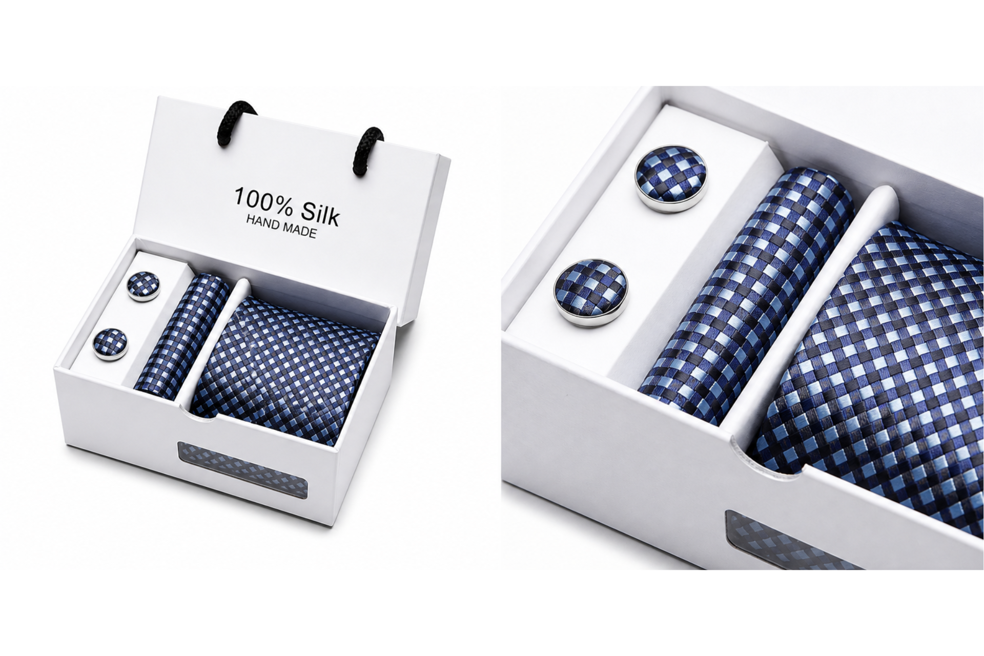 Navy blue and light blue tie pack