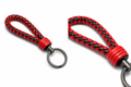 Llavero Trenzado Bicolor Rojo y Negro