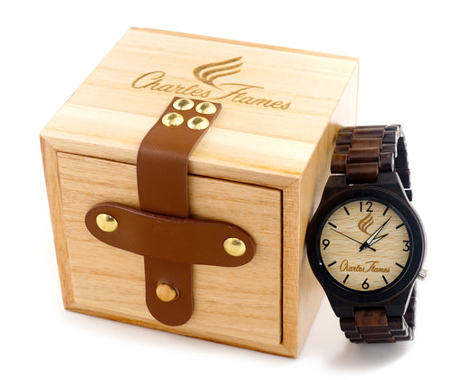 Reloj Wood Charles Flames
