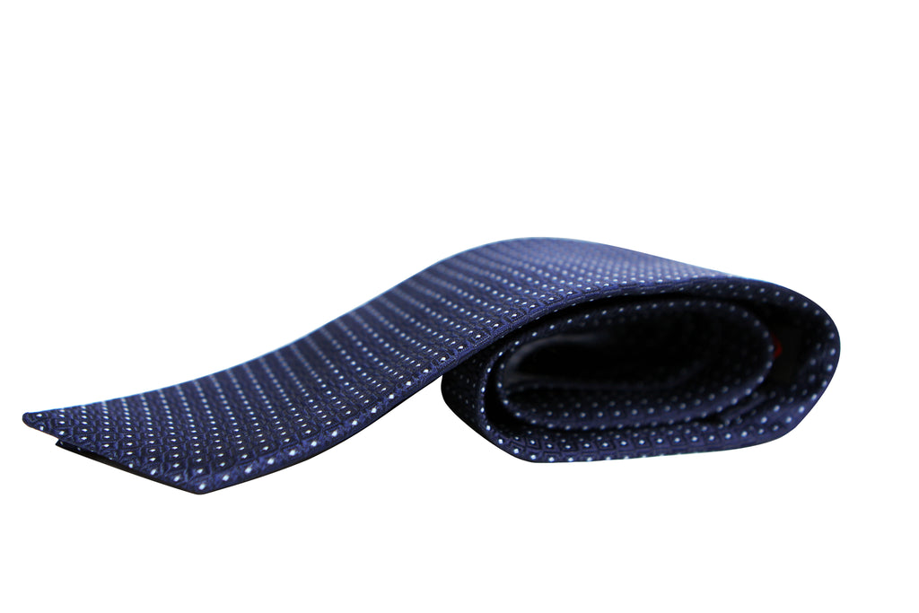 Corbata Azul con Puntos Blancos