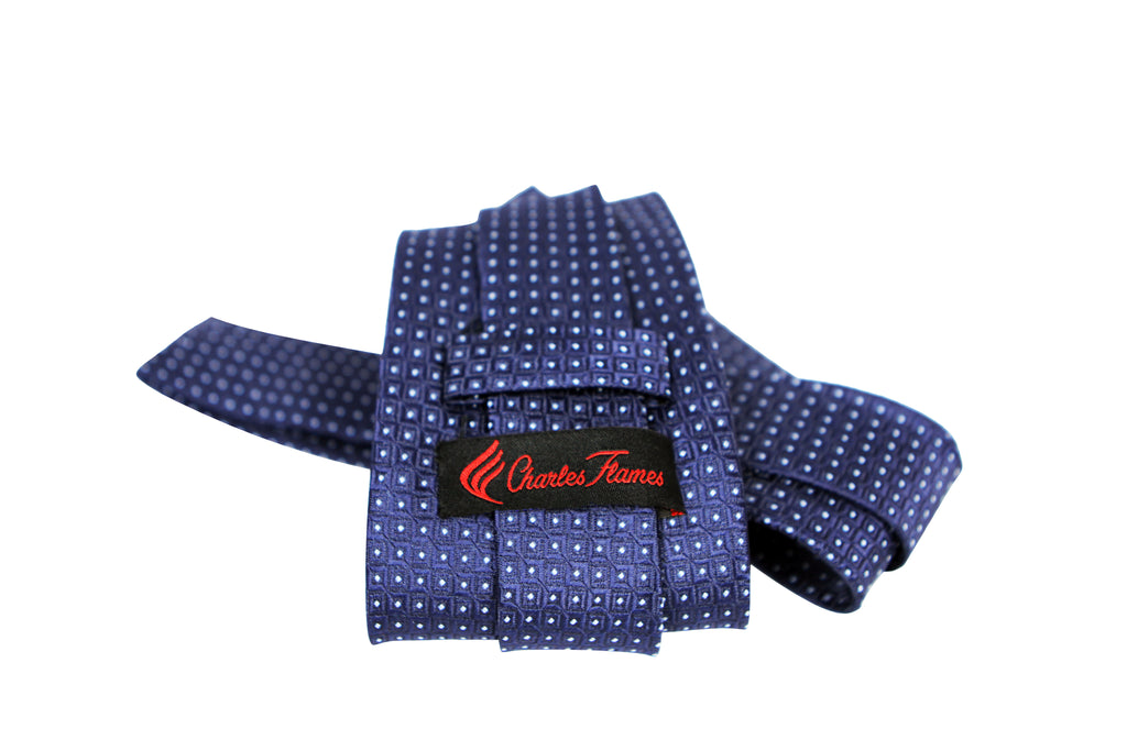 Corbata Azul con Puntos Blancos