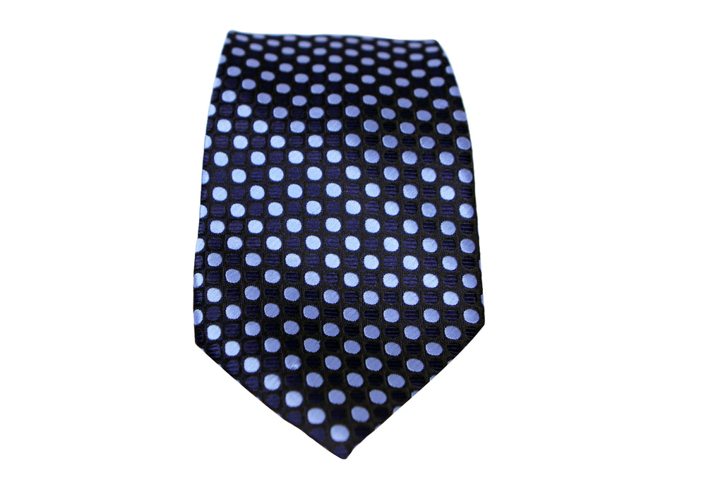 Corbata Azul con Lunares Celestes