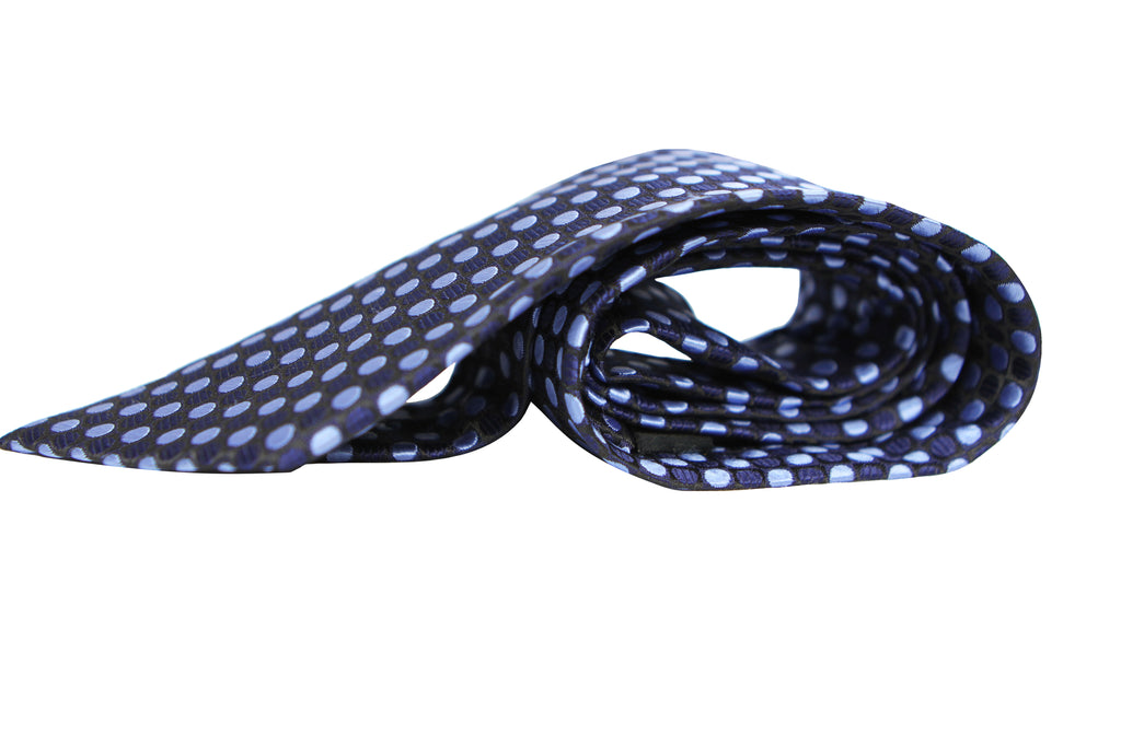 Corbata Azul con Lunares Celestes