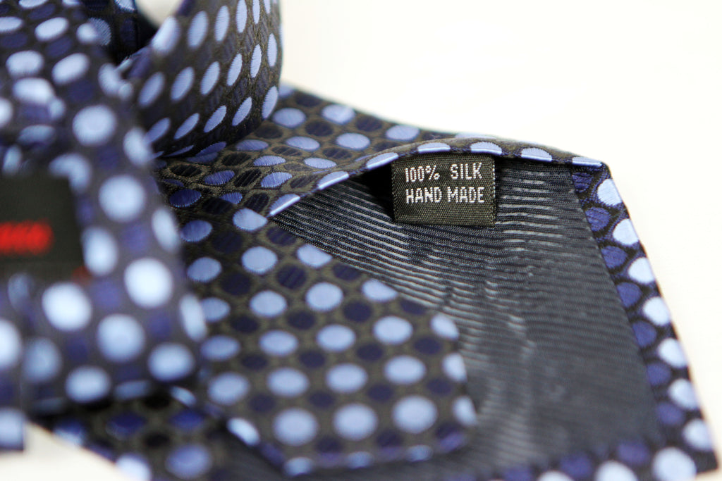 Corbata Azul con Lunares Celestes