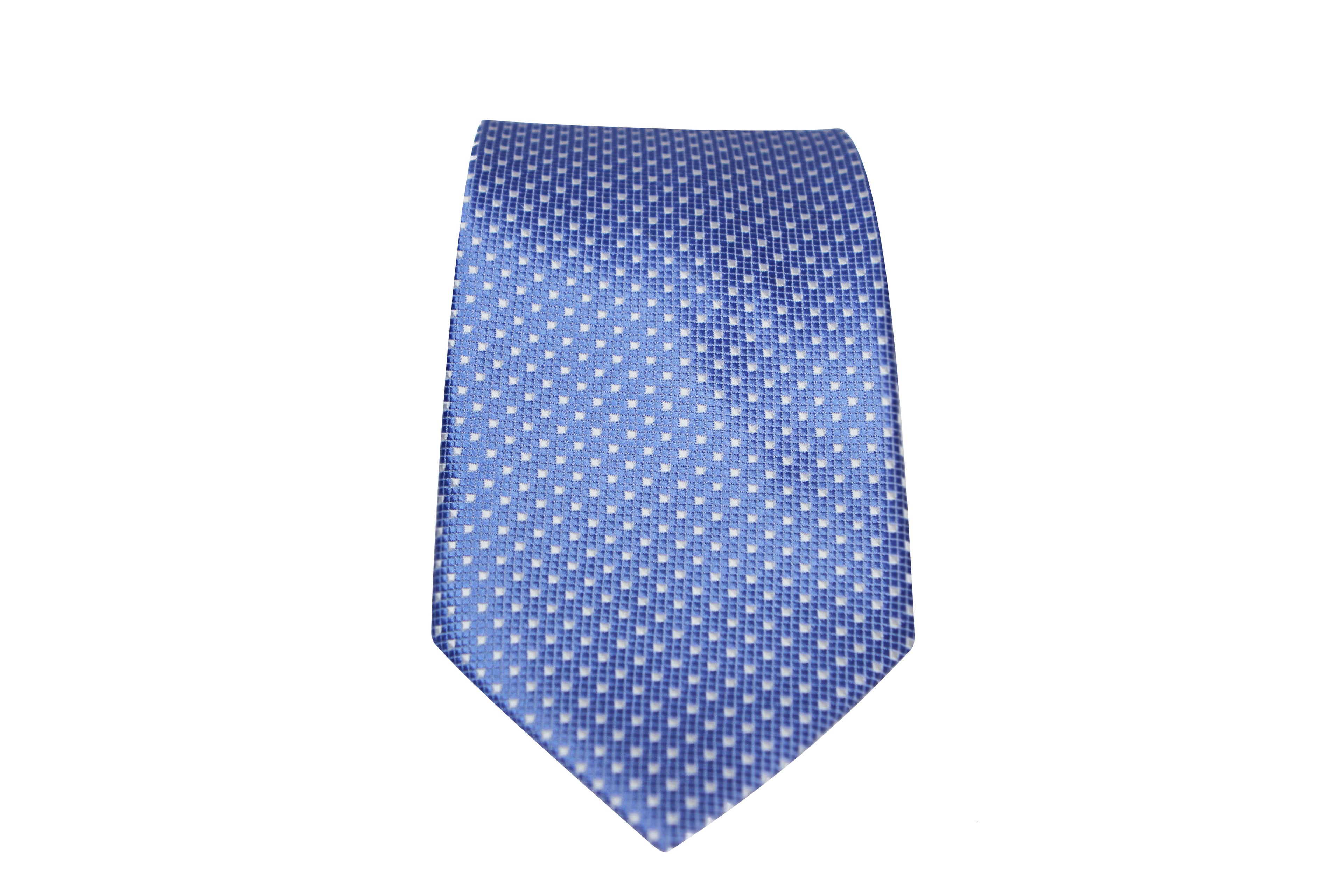 Corbata Azul Celeste con Cuadrados Blancos