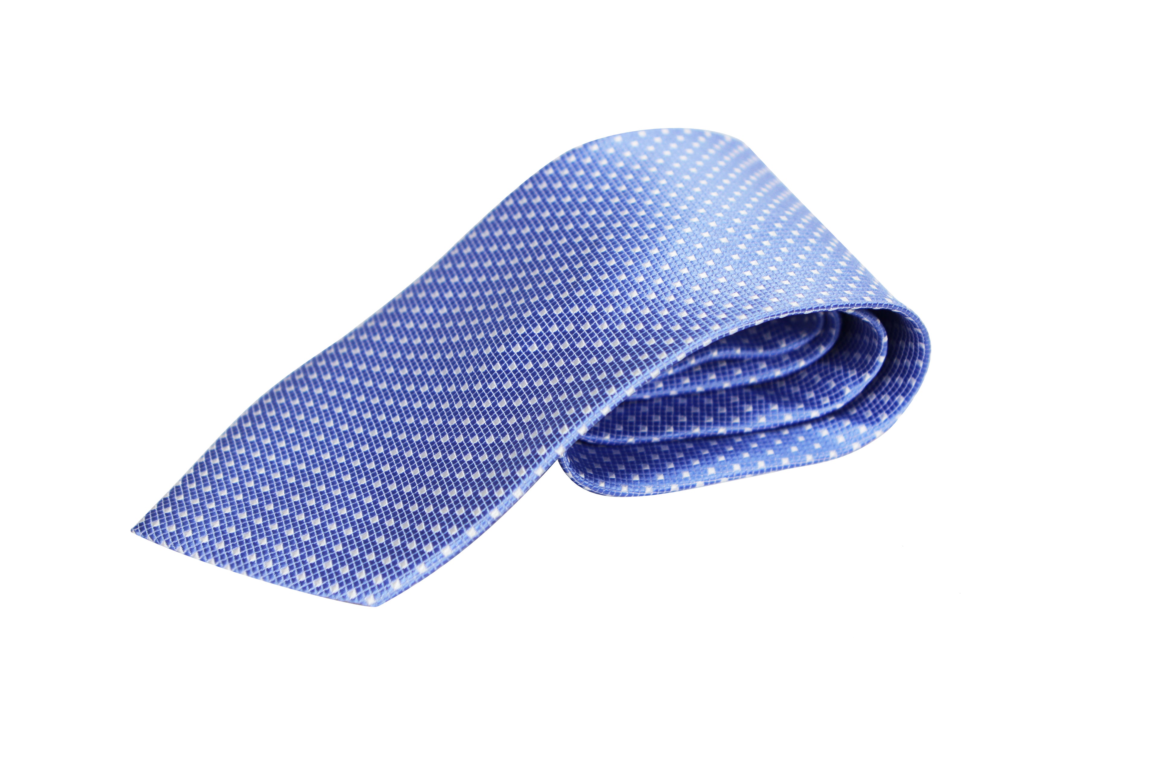 Corbata Azul Celeste con Cuadrados Blancos