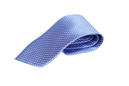 Sky Blue Tie with White Squares