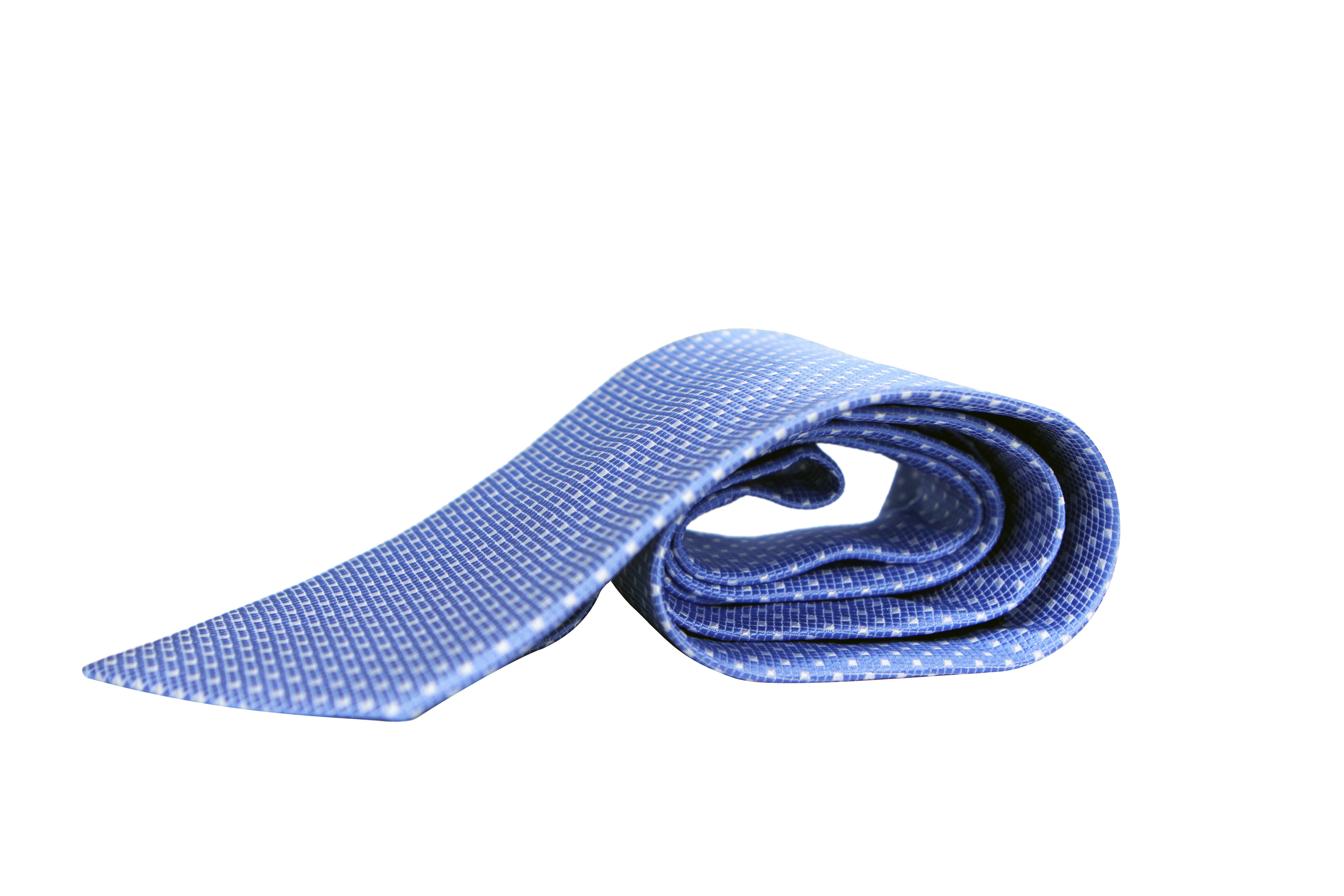 Corbata Azul Celeste con Cuadrados Blancos
