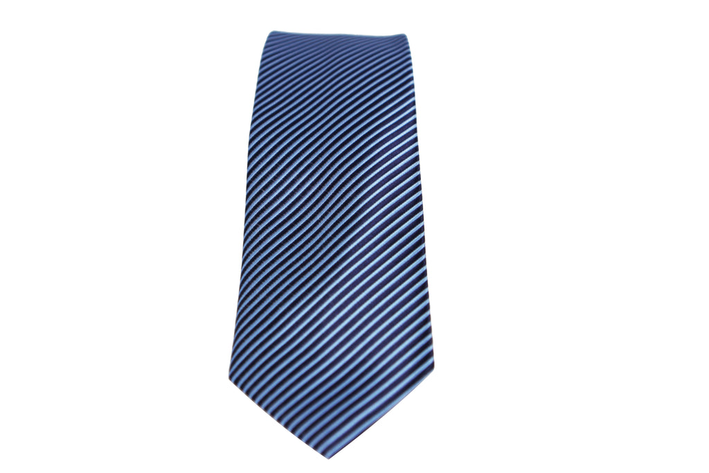 Corbata Azul con Líneas Azules y Celestes