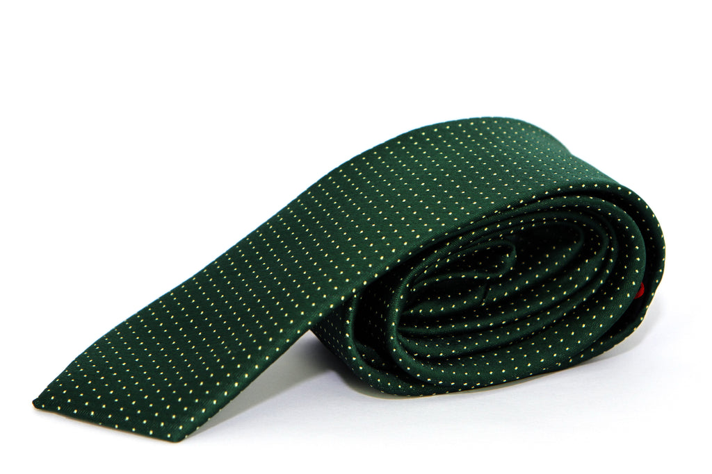 Corbata Verde con Puntos Amarillos