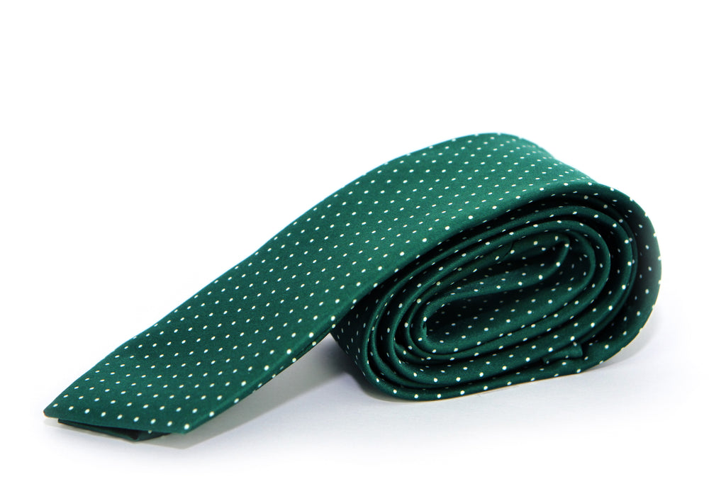 Corbata Verde con Puntos Blancos