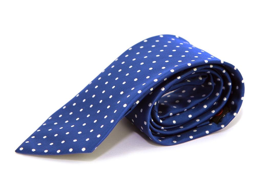 Corbata Azul con Puntos Blancos