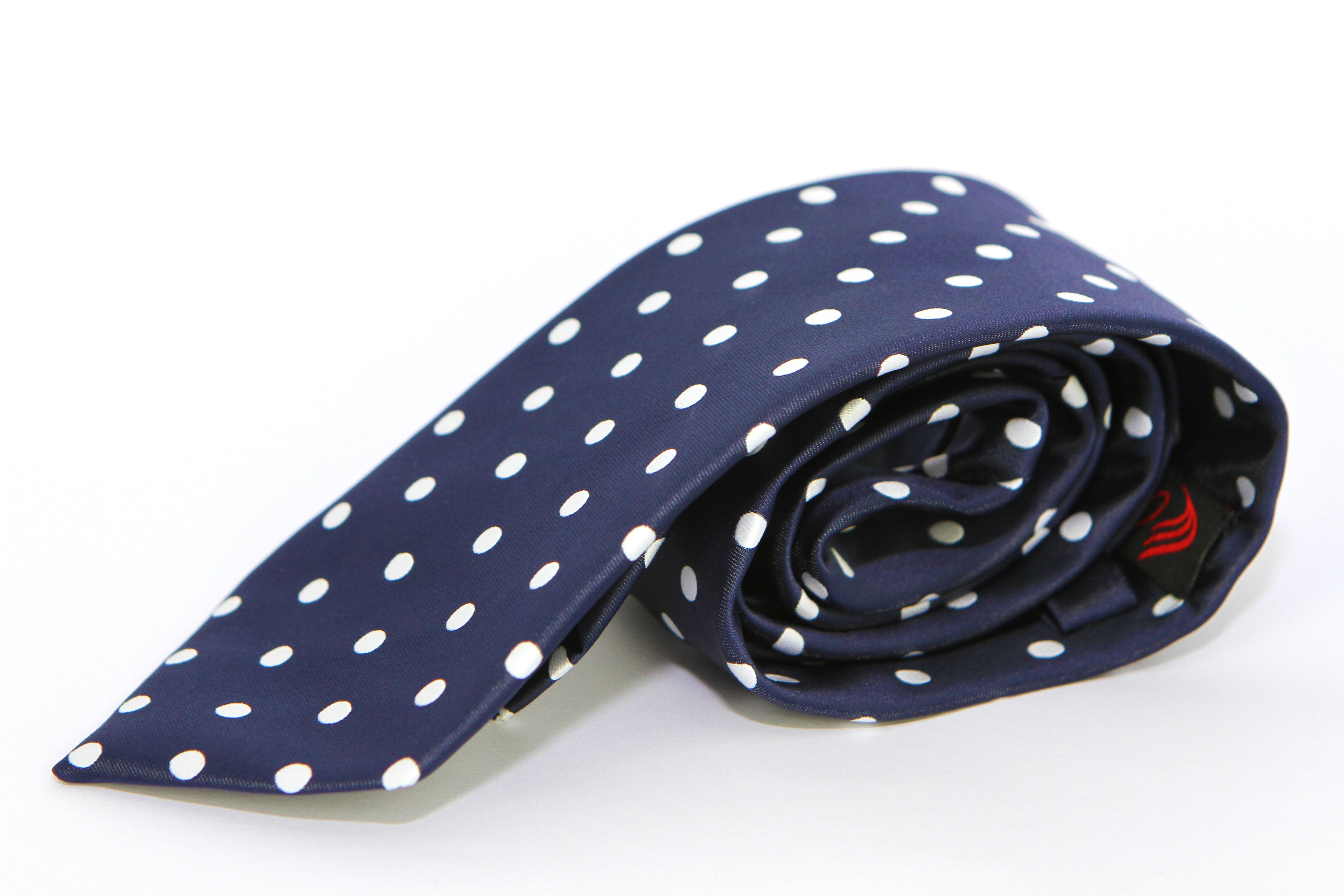 Corbata Azul con Lunares Blancos