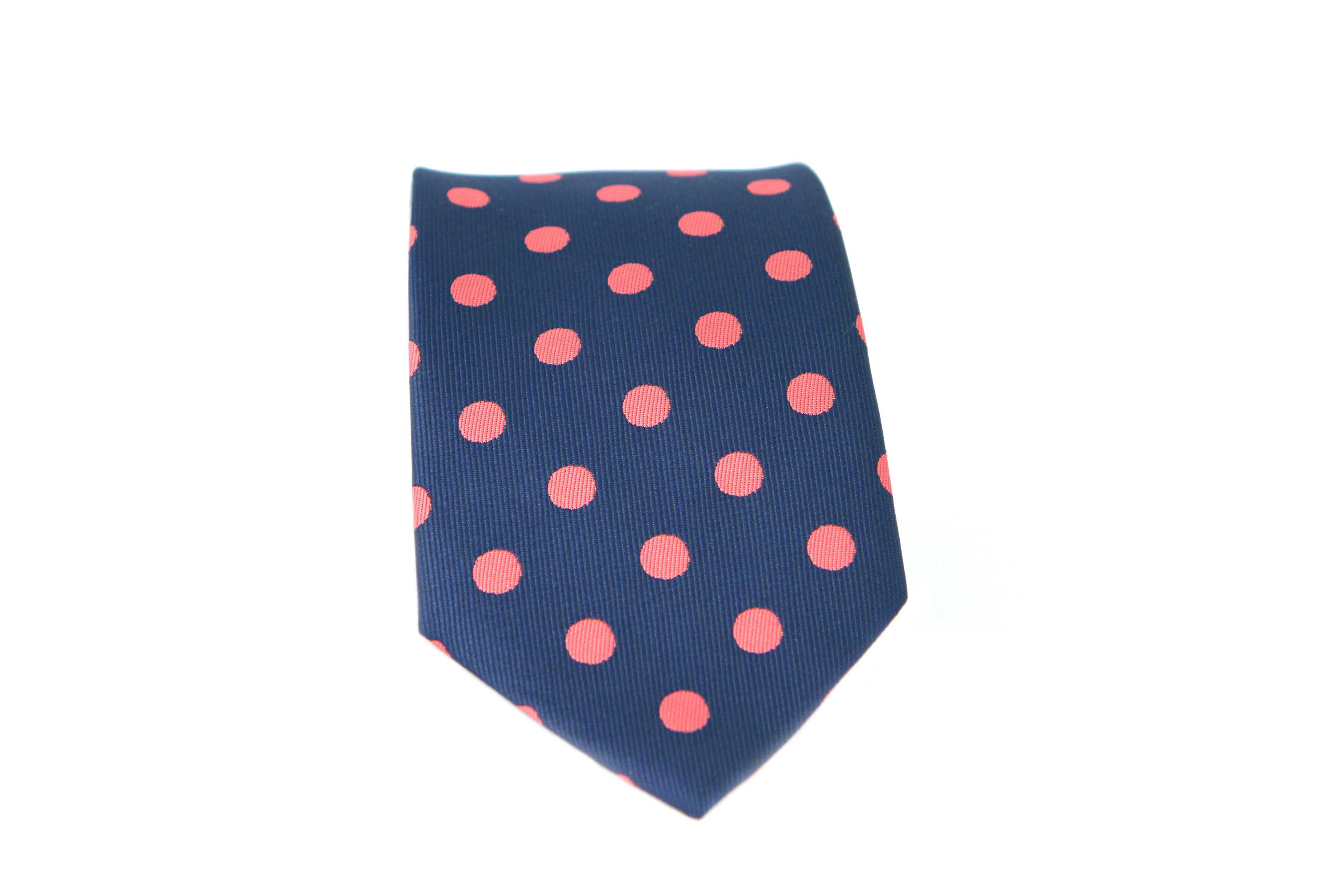 Corbata Azul con Lunares Rosas