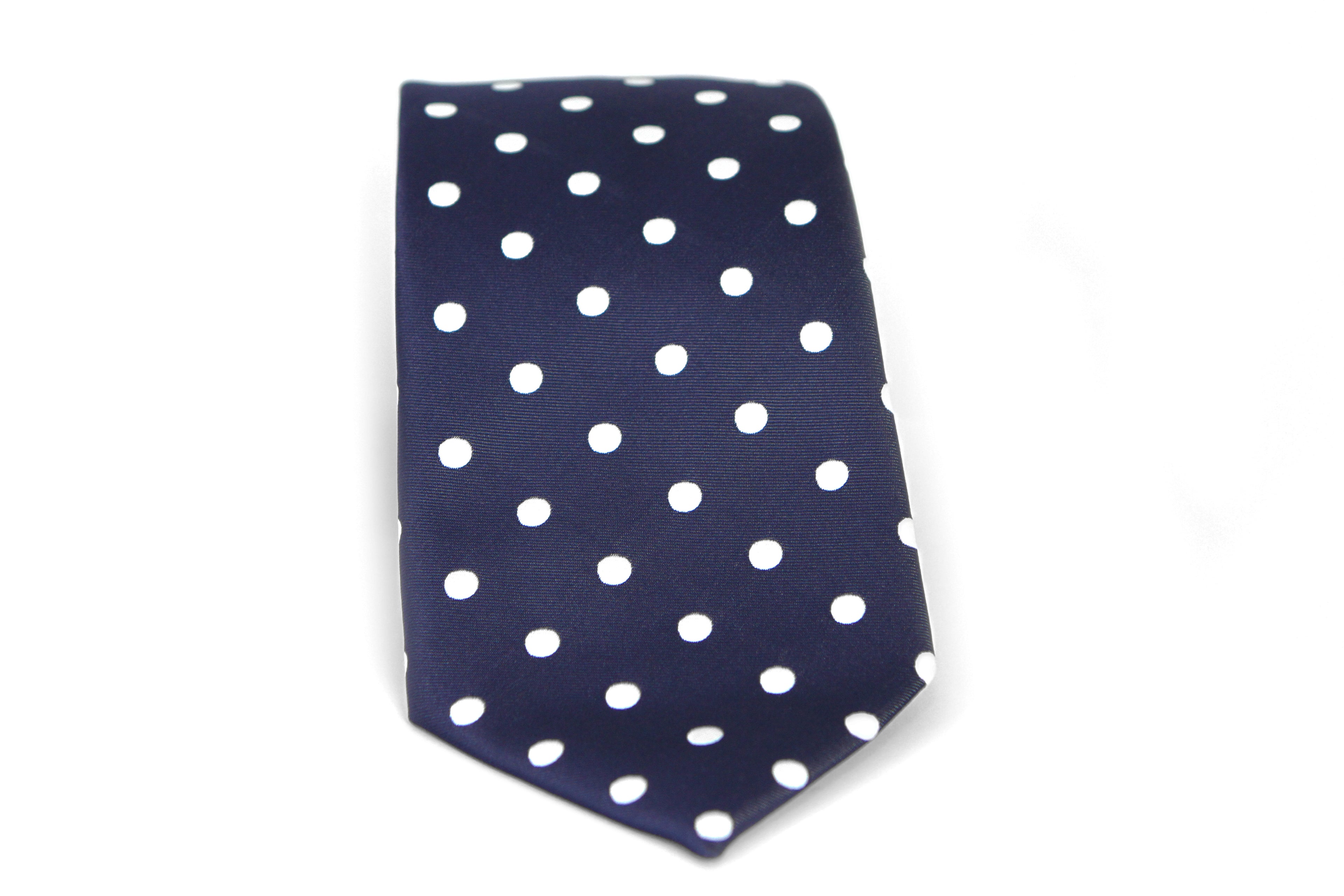 Corbata Azul con Lunares Blancos