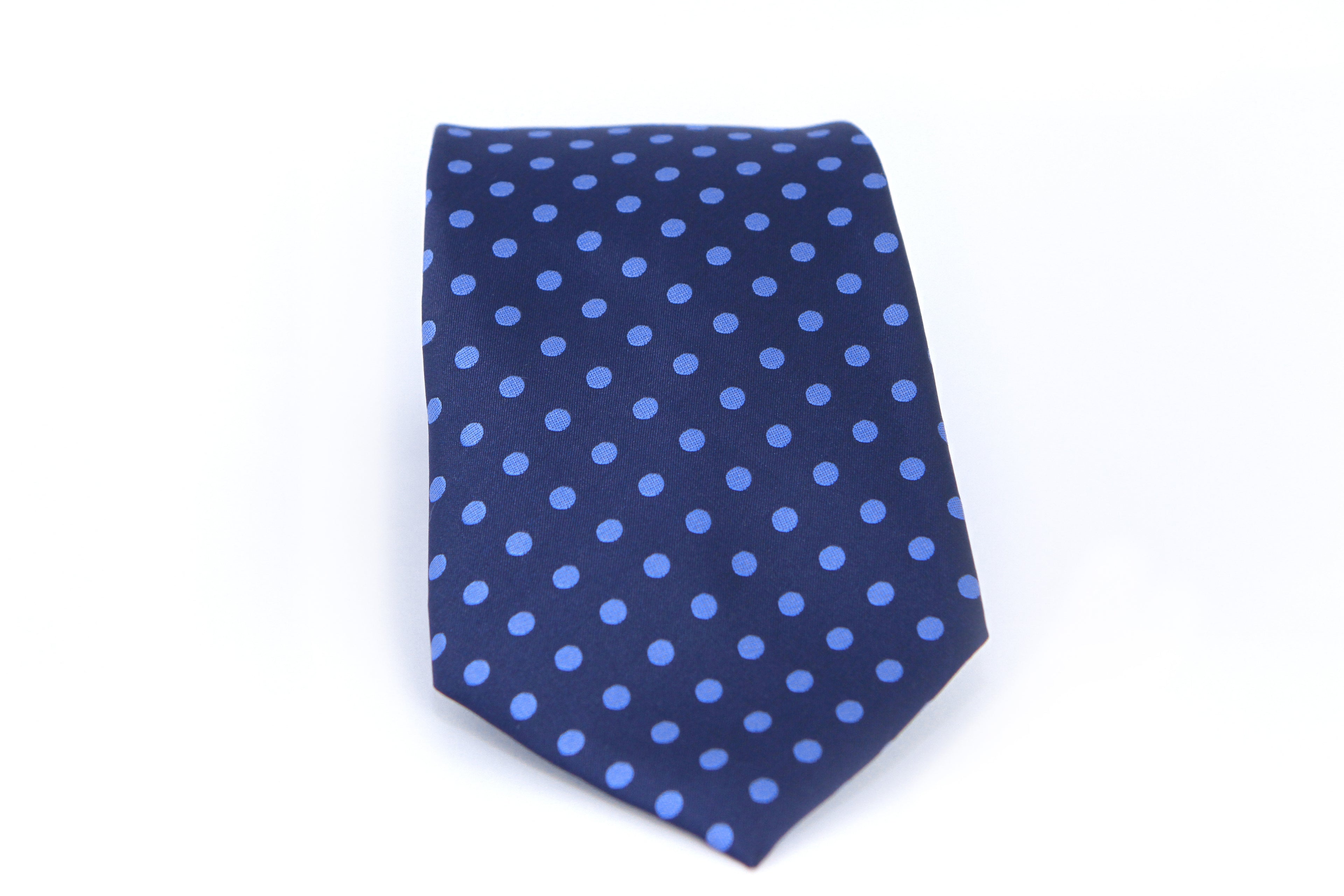 Corbata Azul con Lunares Azul Claro