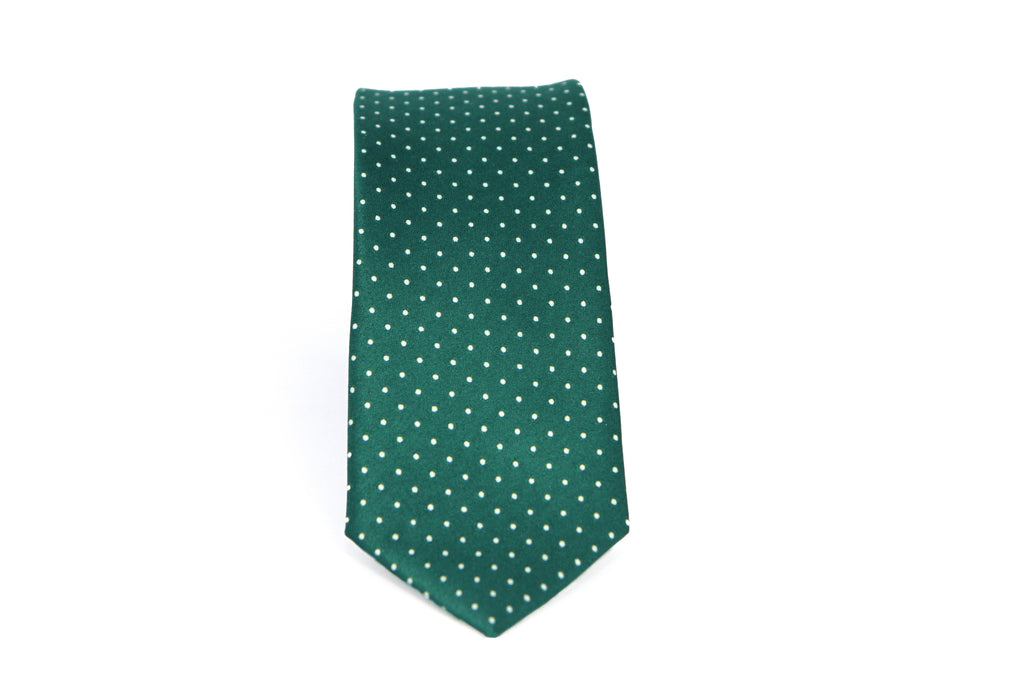 Corbata Verde con Puntos Blancos