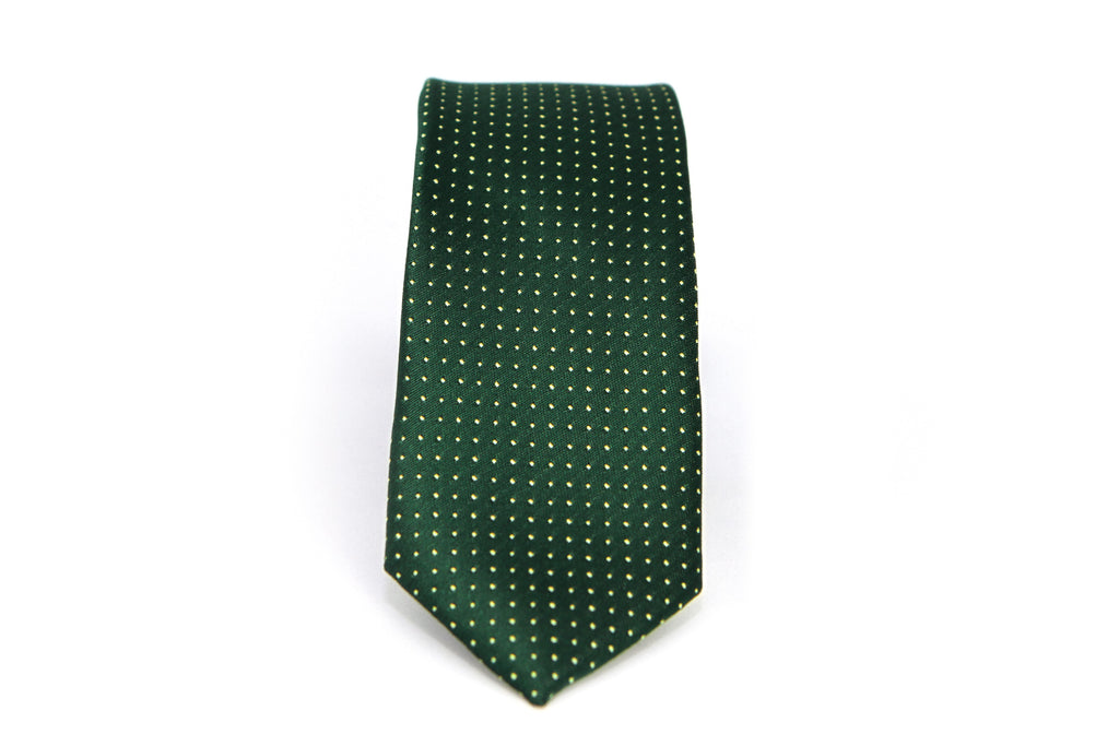 Corbata Verde con Puntos Amarillos