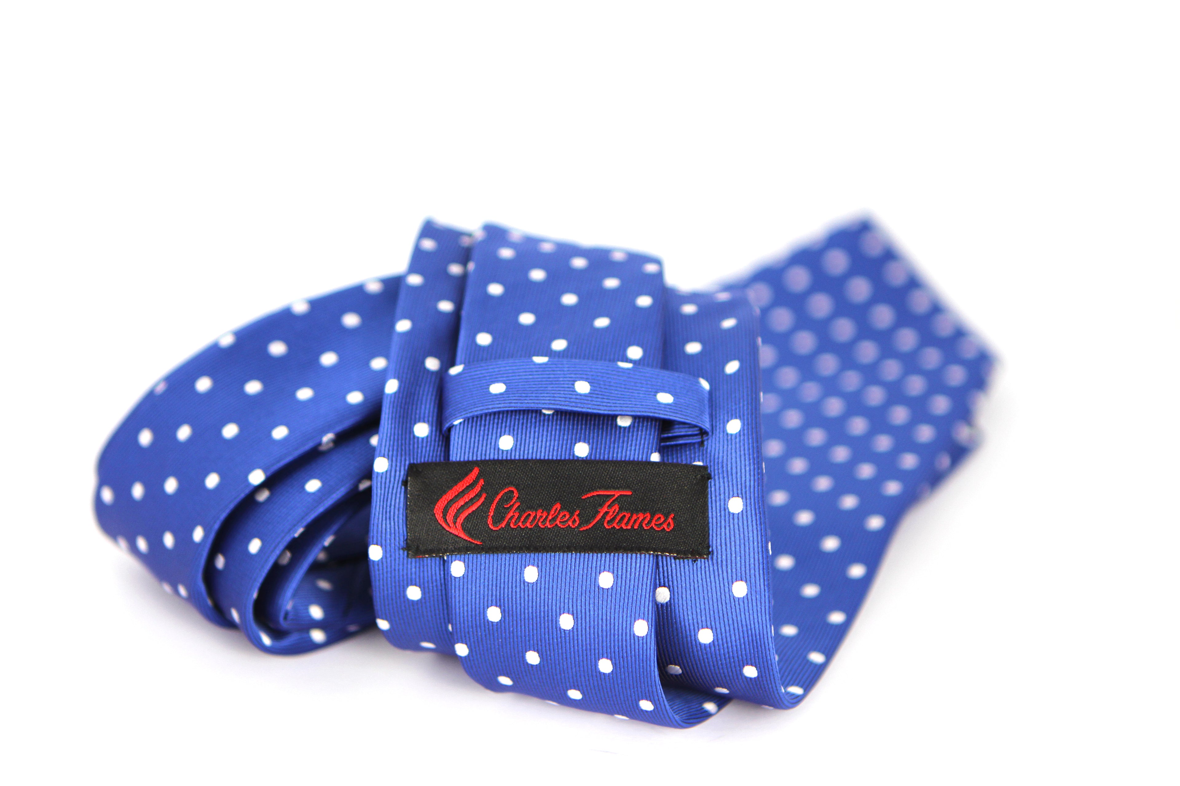 Corbata Azul con Puntos Blancos