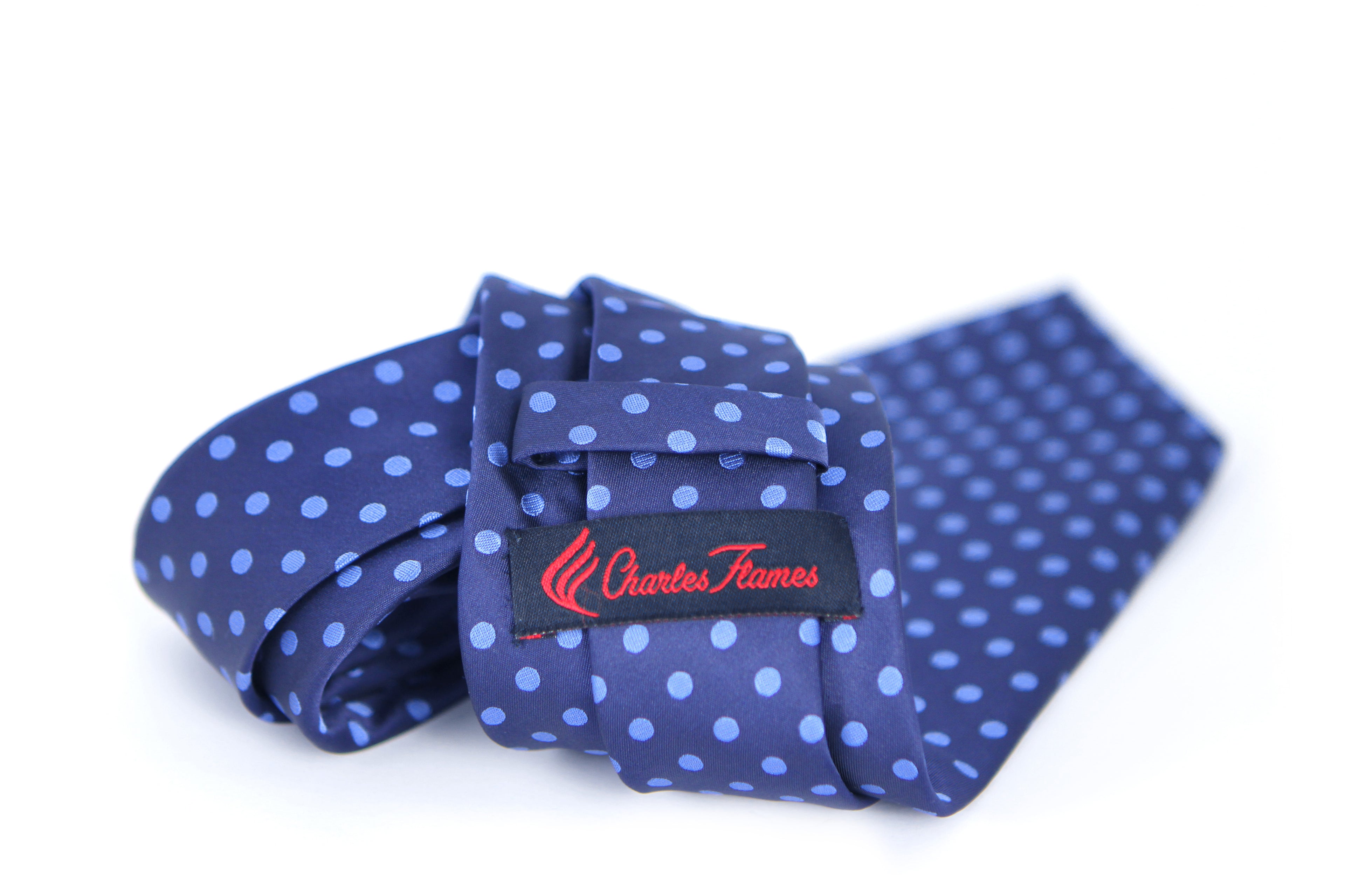Corbata Azul con Lunares Azul Claro