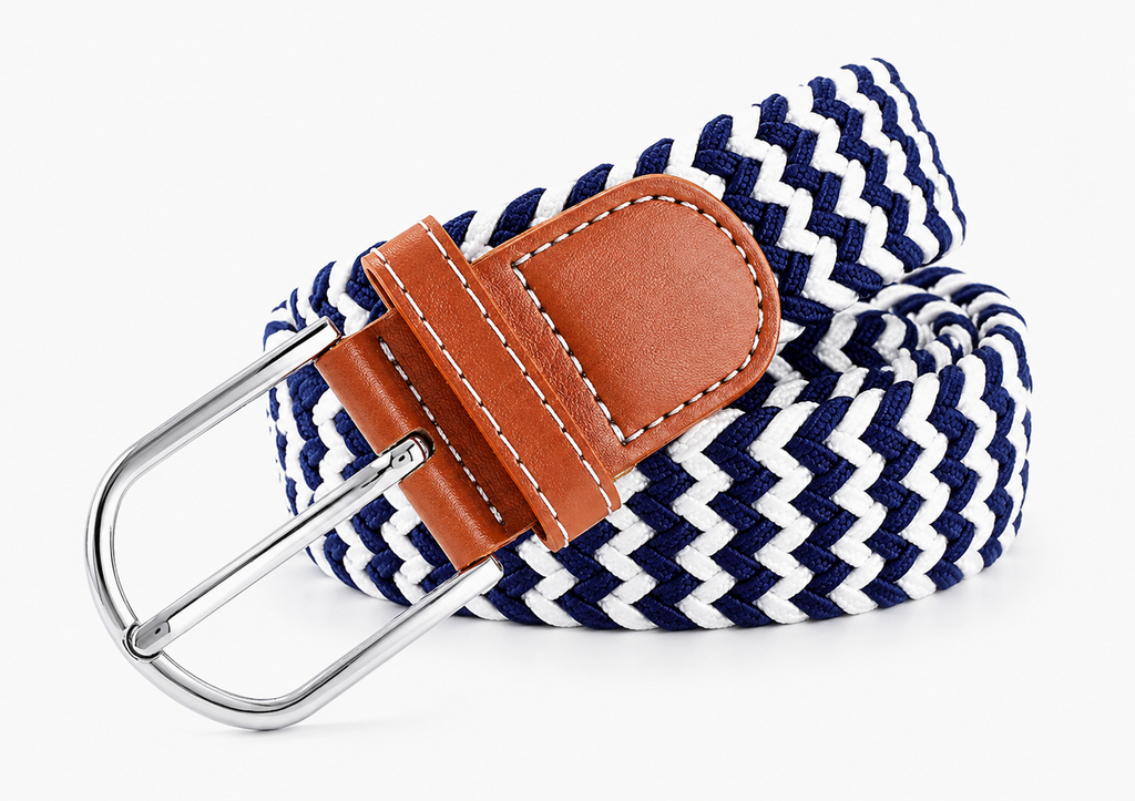 Navy Blue Elastic Braided Belt