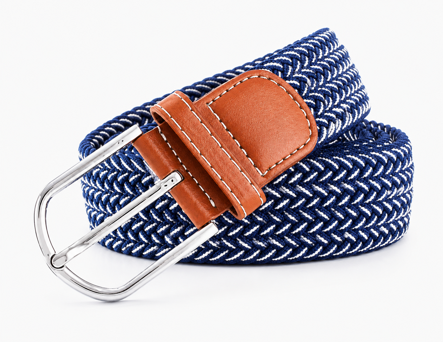 Navy Blue Elastic Braided Belt