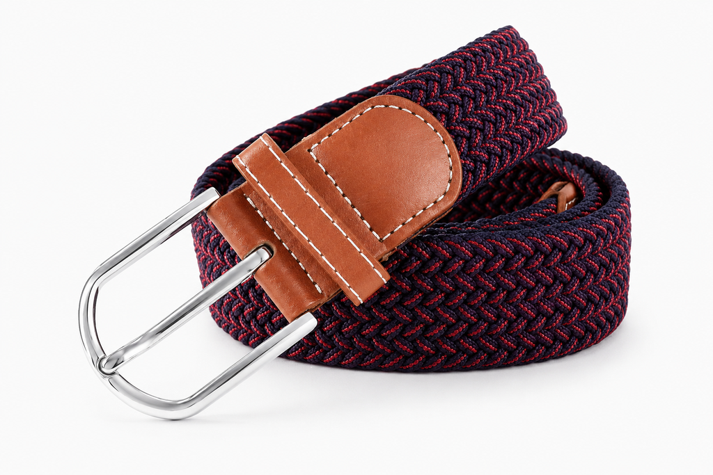 Navy Blue Elastic Braided Belt