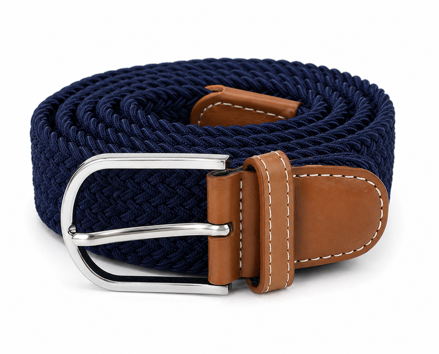 Navy Blue Elastic Braided Belt